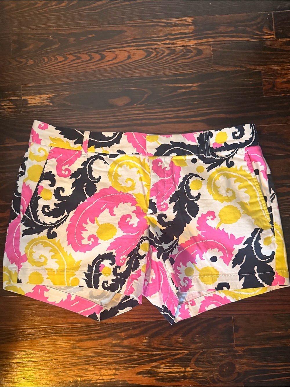 BANANA REPUBLIC - Pink, Yellow & Navy Printed Bermuda Shorts
